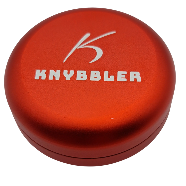 Aufbewahrungsdose / Luftdicht / Wasserdicht / Lichtdicht / Knybbler Cannapuck 1.0 / Metall Dose / ø55x23mm / Pillendose (rot) Knybbler
