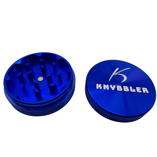 Knybbler's Aluminium Grinder | 2-teilig | Ø 62 mm | ^ 23mm | blau Knybbler