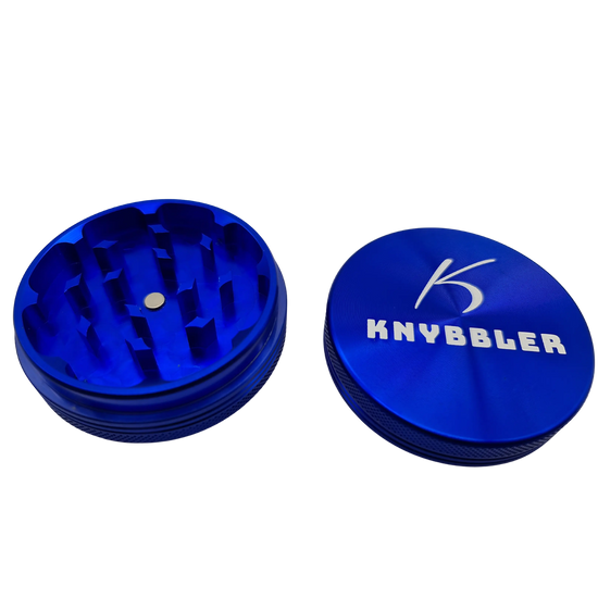 Knybbler's Aluminium Grinder | 2-teilig |  Ø 62 mm | ^ 23mm | blau Knybbler