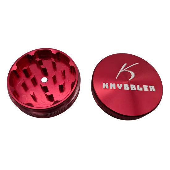 Knybbler's Aluminium Grinder | 2-teilig | Ø 62 mm | ^ 23mm | rot Knybbler