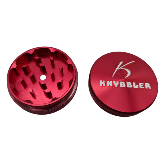 Knybbler's Aluminium Grinder | 2-teilig |  Ø 62 mm | ^ 23mm | rot Knybbler