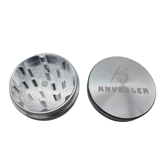 Knybbler's Aluminium Grinder | 2-teilig | Ø 62 mm | ^ 23mm | silber Knybbler