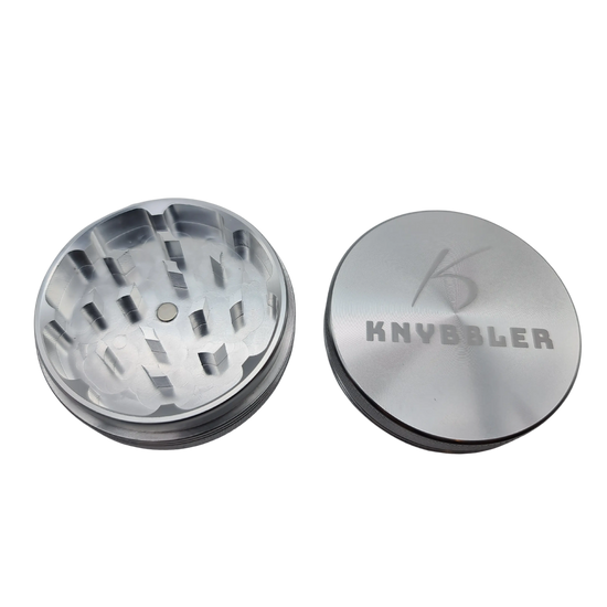 Knybbler's Aluminium Grinder | 2-teilig |  Ø 62 mm | ^ 23mm | silber Knybbler