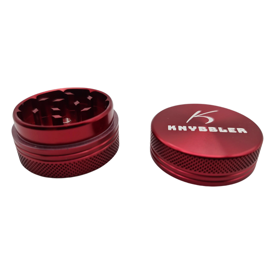 Knybbler's Mini Aluminium Grinder | 2-teilig | Ø 40 mm | ^ 24mm | rot Knybbler
