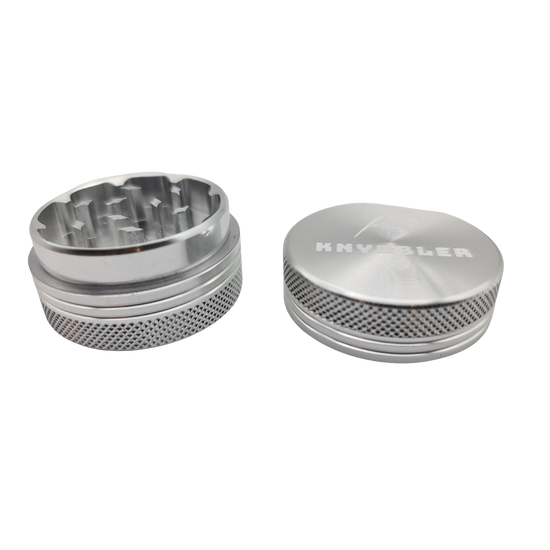 Knybbler's Mini Aluminium Grinder | 2-teilig |  Ø 40 mm | ^ 24mm | silber Knybbler