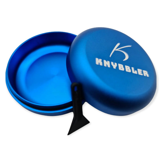 Aufbewahrungsdose / Luftdicht / Wasserdicht / Lichtdicht / Knybbler Cannapuck 1.0 / Metall Dose / ø55x23mm / Pillendose (blau) Knybbler