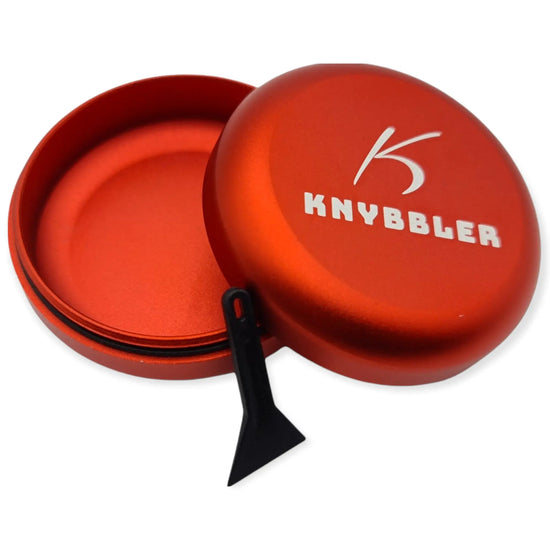 Aufbewahrungsdose / Luftdicht / Wasserdicht / Lichtdicht / Knybbler Cannapuck 1.0 / Metall Dose / ø55x23mm / Pillendose (rot) Knybbler