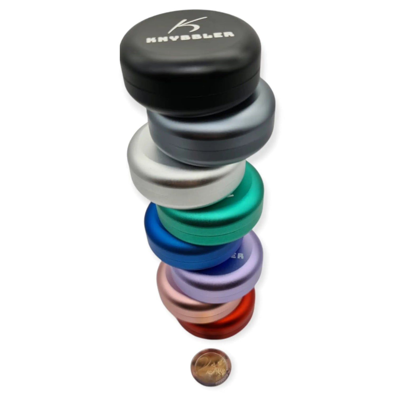 Aufbewahrungsdose / Luftdicht / Wasserdicht / Lichtdicht / Knybbler Cannapuck 1.0 / Metall Dose / ø55x23mm / Pillendose (schwarz) Knybbler