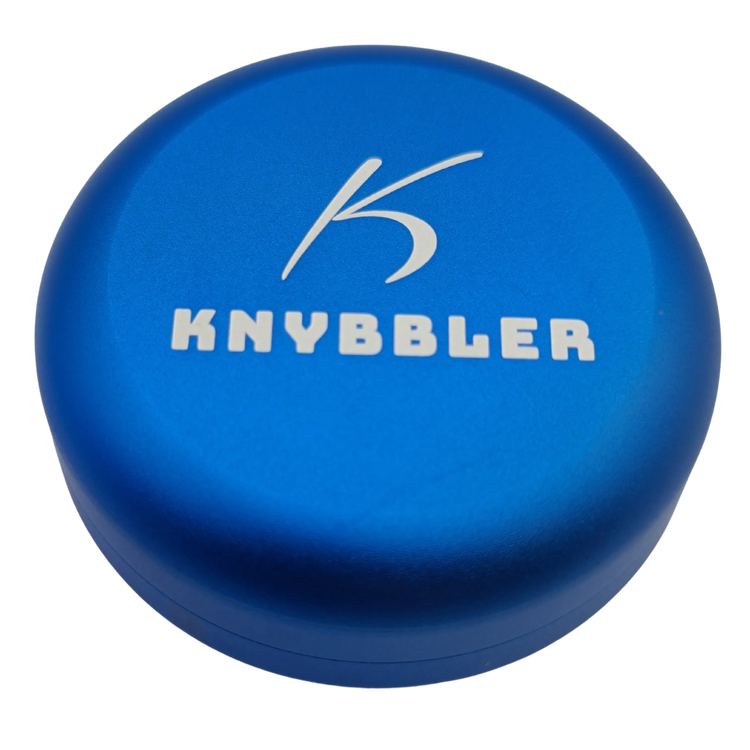 Aufbewahrungsdose / Luftdicht / Wasserdicht / Lichtdicht / Knybbler Cannapuck 1.0 / Metall Dose / ø55x23mm / Pillendose  (blau) Knybbler