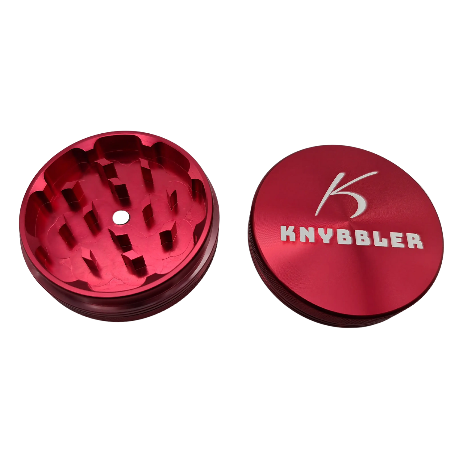 Knybbler's Aluminium Grinder | 2-teilig |  Ø 62 mm | ^ 23mm | rot Knybbler