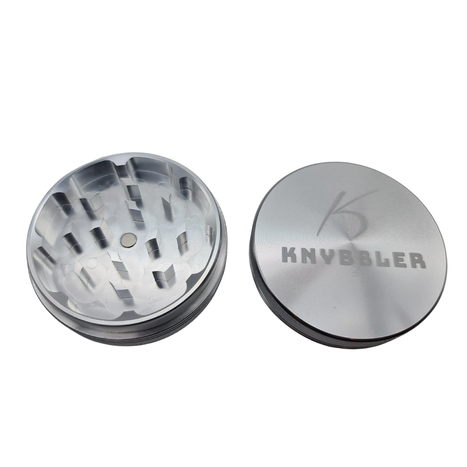 Knybbler's Aluminium Grinder | 2-teilig |  Ø 62 mm | ^ 23mm | silber Knybbler