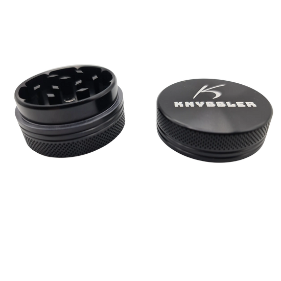 Knybbler's Mini Aluminium Grinder | 2-teilig |  Ø 40 mm | ^ 24mm | schwarz Knybbler