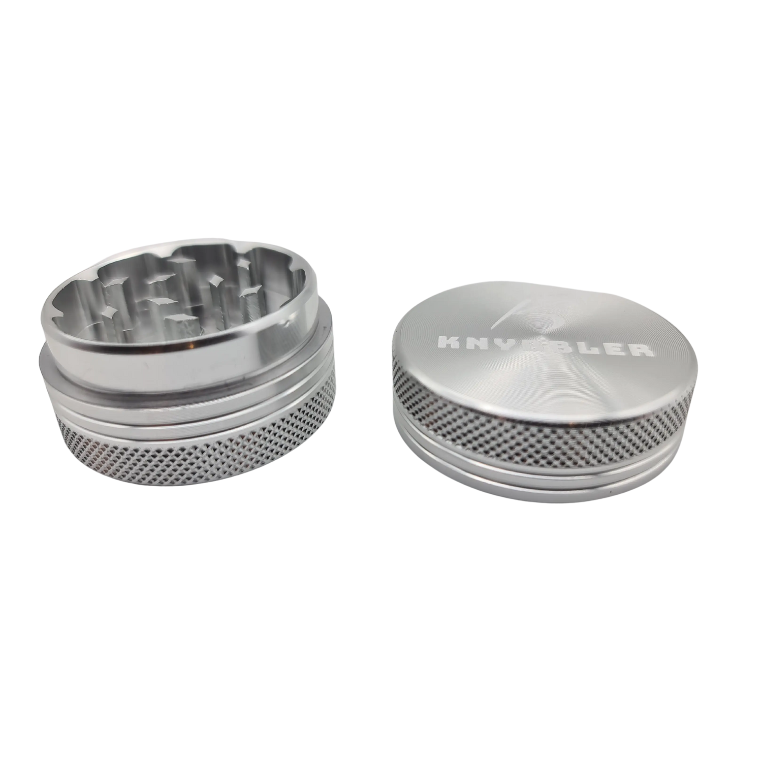 Knybbler's Mini Aluminium Grinder | 2-teilig |  Ø 40 mm | ^ 24mm | silber Knybbler