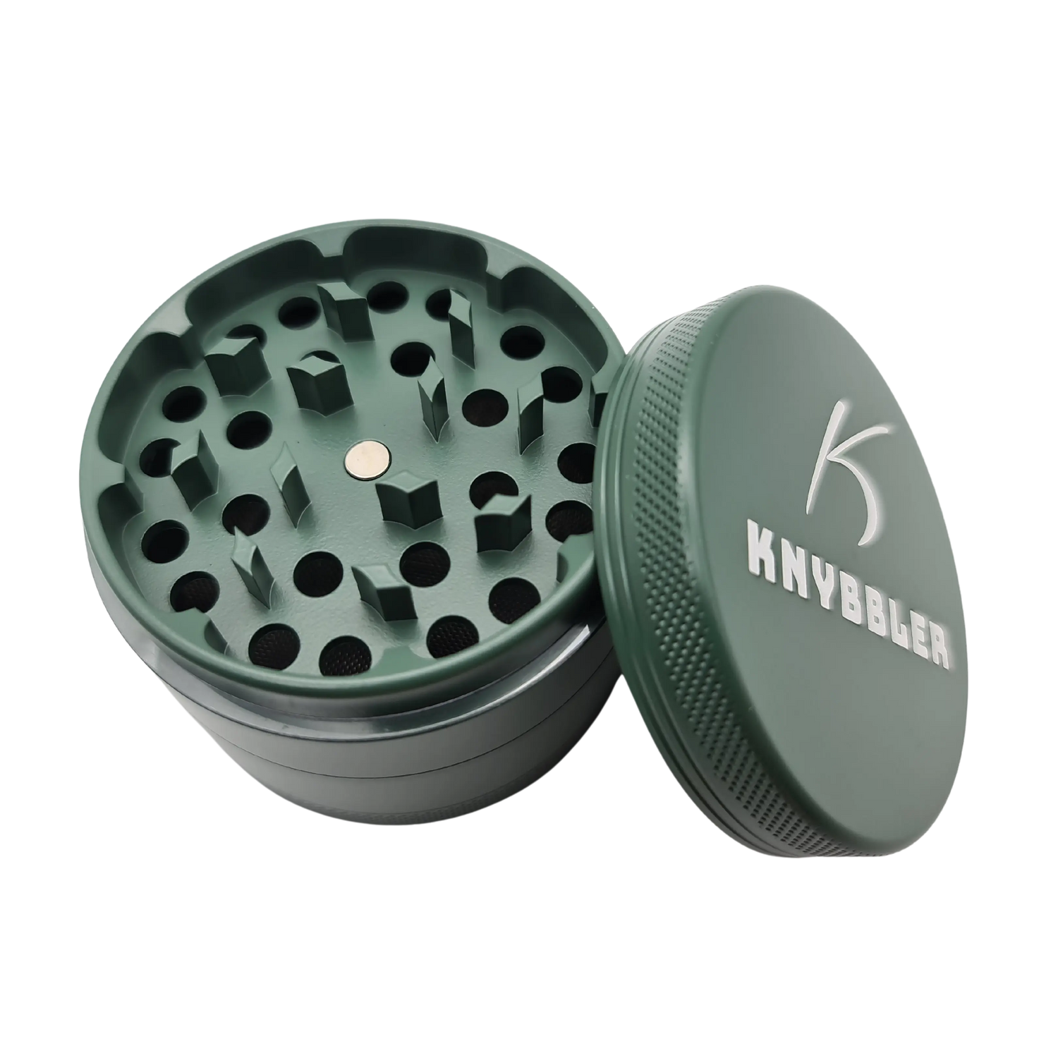 Knybbler's Keramik Grinder | 4-teilig | Nano Keramik beschichtete | Ø 63 mm | (waldgrün) Knybbler