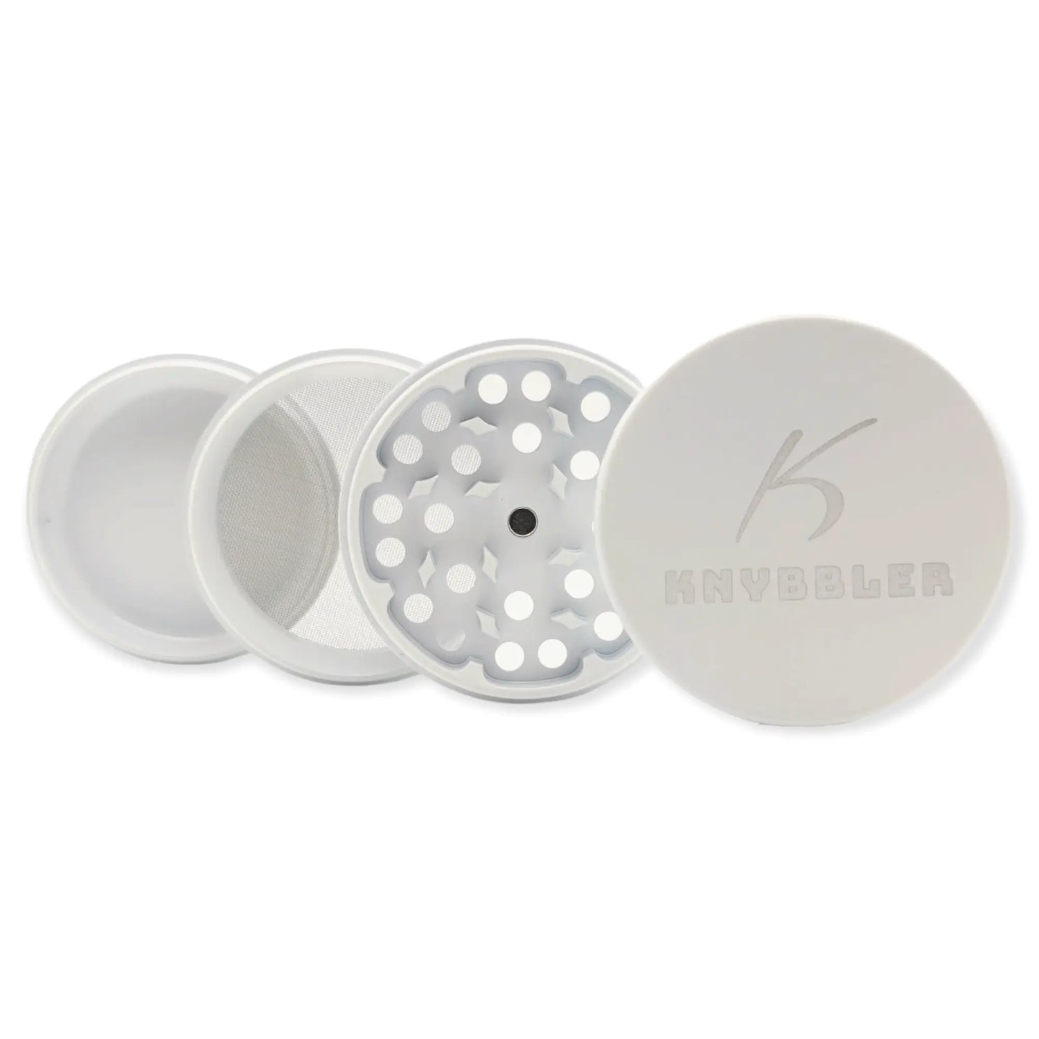 Knybbler's Keramik Grinder | 4-teilig | Nano Keramik beschichtete | Ø 63 mm | (weiß) Knybbler