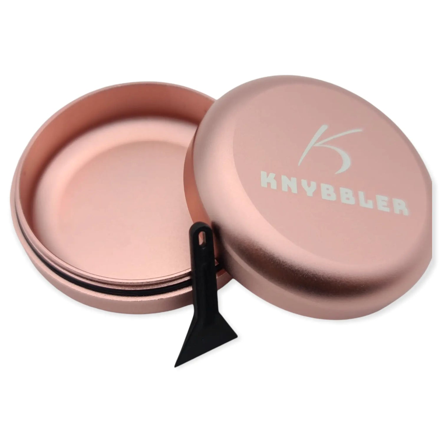 Aufbewahrungsdose / Luftdicht / Wasserdicht / Lichtdicht / Knybbler Cannapuck 1.0 / Metall Dose / ø55x23mm / Pillendose  (rose gold) Knybbler